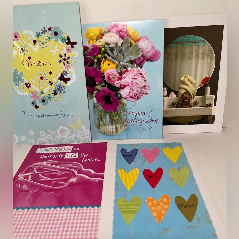 5 Happy Mother’s Day Hallmark Greeting Cards Butterflies Flowers Dog Spa Hearts - Picture 12 of 12